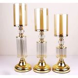 Best Hırdavat 45604408 Besthırdavat Ultra Lüks Kristal Taşlı Ayaklı Şamdan 3'lü Set