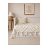 best house decor Pamuk püsküllü hemnes divan örtüsü 130x250 cm