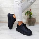 Best Of 150 Siyah-Siyah Fuspetli Sneaker Düz Taban Spor Ayakkabı