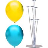 Best Parti 7 Çubuklu Balon Standı + 100 Adet Balon ( Açık Mavi - Sarı )