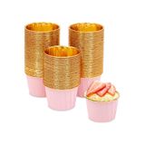 BEST PARTİ Best Metalik Pembe Gold Renk Muffin Cupcake Kek Kalıbı 25'li
