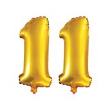 BEST PARTİ DOĞUM GÜNÜ PARTİ SÜSLERİ 11 Yaş Sayı Folyo Balon Gold 40 Inç 100 cm