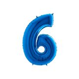 BEST PARTİ DOĞUM GÜNÜ PARTİ SÜSLERİ 6 Koyu Mavi Renk Rakam Folyo Balon 100 cm