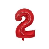 BEST PARTİ DOĞUM GÜNÜ PARTİ SÜSLERİ Folyo Balon Kırmızı 2 Rakamı 40 Inç 100 Cm