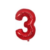 BEST PARTİ DOĞUM GÜNÜ PARTİ SÜSLERİ Folyo Balon Kırmızı 3 Rakamı 40 Inç 100 Cm