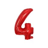 BEST PARTİ DOĞUM GÜNÜ PARTİ SÜSLERİ Folyo Balon Kırmızı 4 Rakamı 40 Inç 100 Cm