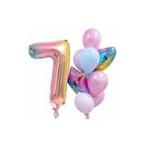 BEST PARTİ DOĞUM GÜNÜ PARTİ SÜSLERİ Gökkuşağı Balon Renkli Yaş Balon Rakam Konsept Yaş 7