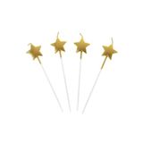 BEST PARTİ DOĞUM GÜNÜ PARTİ SÜSLERİ Gold Yıldız Şekilli Mum 4'lü