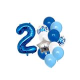 BEST PARTİ DOĞUM GÜNÜ PARTİ SÜSLERİ Mavi Rakam Balon Pullu Şeffaf Balon Seti Yaş 2
