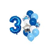 BEST PARTİ DOĞUM GÜNÜ PARTİ SÜSLERİ Mavi Rakam Balon Pullu Şeffaf Balon Seti Yaş 3