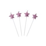 BEST PARTİ DOĞUM GÜNÜ PARTİ SÜSLERİ Pembe Yıldız Şekilli Mum 4'lü