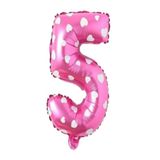 BEST PARTİ DOĞUM GÜNÜ PARTİ SÜSLERİ Puanlı Pembe Renk Rakam Folyo Balon 36 cm Yaş 5