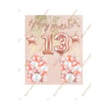 Best Parti Happy Bırthday Kaligrafi Banner Yıldızlı Balon Seti 13 Yaş