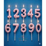 Best Parti Pembe Renk Doğum Günü Rakam Pasta Mumu Yaş-5