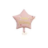 Best Pembe Renk Happy Bırthday Yazılı Yıldız Folyo Balon