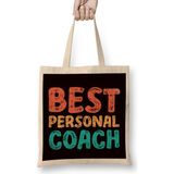 Best Personal Coach Trainer Mentor Mindset Content Creator Bez Çanta Uzun Saplı - Açık Bej - 40 X 40