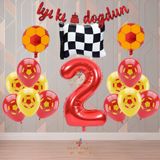 Best Sarı-Kırmızı Futbol TaraftarTemalı Doğum Günü Parti Seti Yaş-2