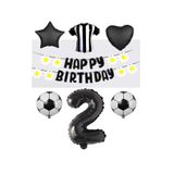 Best Siyah Beyaz Taraftar Folyo Balon ve Eva Banner Seti Yaş 2