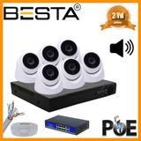 Besta KD-1745 5 MP 1440P 6 İç Mekan Kameralı Dahili Mikrofonlu Ip Poe Güvenlik Seti