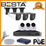 Besta KD-1750 5 MP 3 İç Mekan 3 Dış Mekan Kameralı Ip Poe Güvenlik Seti