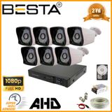 Besta KD-2127 2 MP 1080P 7 Dış Mekan Kameralı AHD Güvenlik Seti