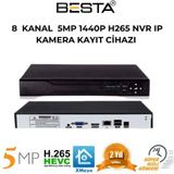 Besta KD-509 5 MP 1440P 9 Kanal H265 NVR Ip Kamera Kayıt Cihazı