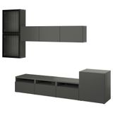 BESTA tv ünitesi, koyu gri koyu gri 300x42x211 cm