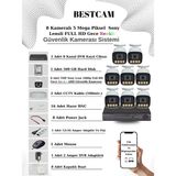 BESTCAM 8 Kameralı Set 5 Mega Piksel Sony Lensli FULL HD Gece Görüşü Renkli Güvenlik Kamera Seti 500 GB HDD