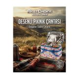 Bestchoice Adventures Desenli Piknik Çantası 25 Lt Termal Soğutucu Çanta 42x24x25 cm