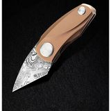 Bestech Knives BESTECH TULIP BT1913I Titanyum Sap Damascus Çelik Mini Çakı ( Damasteel )