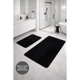 Bestekar Serenza Siyah Büyük Ebat Banyo Paspası 2’li Set 80x140 & 50x70 Kaymaz Taban