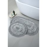 Bestekar Solvia Gri %100 Pamuk 60x100 - 50x60 Yumuşak Yıkanabilir Modern Banyo Halısı