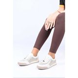 Bestello Bağcıklı Fileli Termo Taban Hakiki Deri Sneaker 338-7091 Kadın Ayakkabı - Beyaz