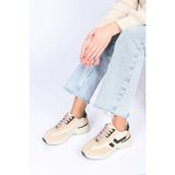 Bestello Bağcıklı Termo Taban Hakiki Deri Sneaker 338-7102 Kadın Ayakkabı - Bej