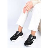 Bestello Bağcıklı Termo Taban Hakiki Deri Sneaker 338-7102 Kadın Ayakkabı - Siyah
