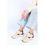 Bestello Bağcıklı Termo Taban Hakiki Deri Sneaker 338-7108 Kadın Ayakkabı - Bej