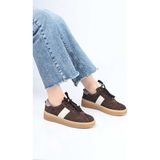Bestello Bağcıklı Termo Taban Hakiki Deri Sneaker 345-1428 Kadın Ayakkabı - Kahve