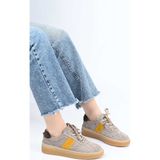 Bestello Bağcıklı Termo Taban Hakiki Deri Sneaker 345-1428 Kadın Ayakkabı - Vizon