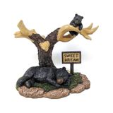 BestGiftEver Dalda Uyuyan Ayı Heykeli - Ayı Heykelcik Ev Dekoru, Yaban Hayatı Esinlenen Orman Evi Kabin Dekorasyonu, Orman Ayı Heykeli, Rustik Ayı Heykeli, Doğa ve Hayvanseverler için
