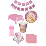 Bestie 16 Kişilik Barbie Parti Seti, Barbie Doğum Günü Konsept Set Süsleri