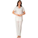 Bestin Kadın Ekru Hamile Lohusa Kısa Kollu Pijama Takımı, M, DS8022EF-869DST0018588