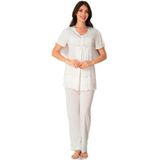 Bestin Kadın Ekru Hamile Lohusa Kısa Kollu Pijama Takımı, XL, DS8022EF-89D0018310869
