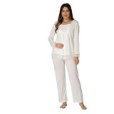 Bestin Kadın Ekru Hamile Lohusa Pijama Takımı, S, DT3045EF-89D0018310960