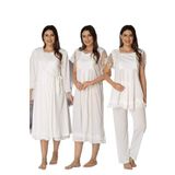 Bestin Kadın Ekru Hamile Lohusa Sabahlıklı Gecelik Ve Pijama Takım, M, CT2050EF-89C0018311559