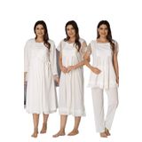 Bestin Kadın Ekru Hamile Lohusa Sabahlıklı Gecelik Ve Pijama Takım, S, DS2050EF-19804IGP254595