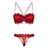 Bestin Kadın Kırmızı Dantelli Destekli Sütyen Külot Takım, 90B, C4591NT-89D0018319644
