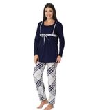 Bestin Kadın Lacivert Hamile Lohusa Pijama Takımı, 2XL, D8082EF-89D0018312109