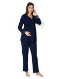Bestin Kadın Lacivert Lohusa Hamile Yazlık Pijama Takımı, L, SD8092EF-69804IGP2831709