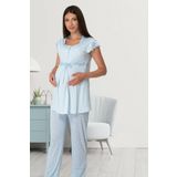 Bestin Kadın Mavi Hamile Lohusa Pijama Takımı, 2XL, D6012EF-89D0018312118