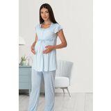 Bestin Kadın Mavi Hamile Lohusa Pijama Takımı, L, D6012EF-89D0018312117